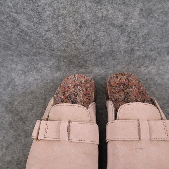 Cat & Jack Shoes Kids 1 Mule Sandal Flats Slip On Closed Toe Faux Suede Pink - Picture 3 of 12